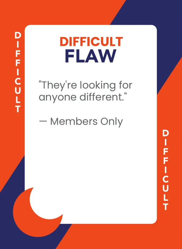 Members Only — Dramanoes flaw card