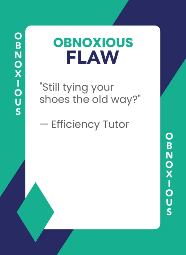 Efficiency Tutor — Dramanoes flaw card