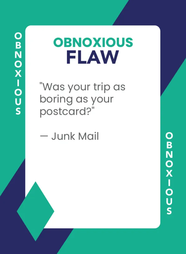 Junk Mail — Dramanoes flaw card