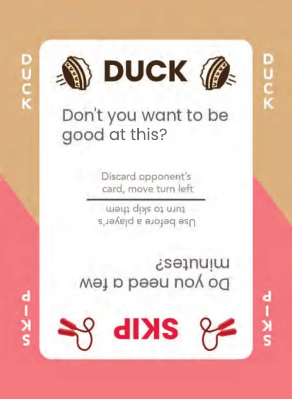 “Don't you want to be good at this?” / “Do you need a few minutes?” — Dramanoes annoy card